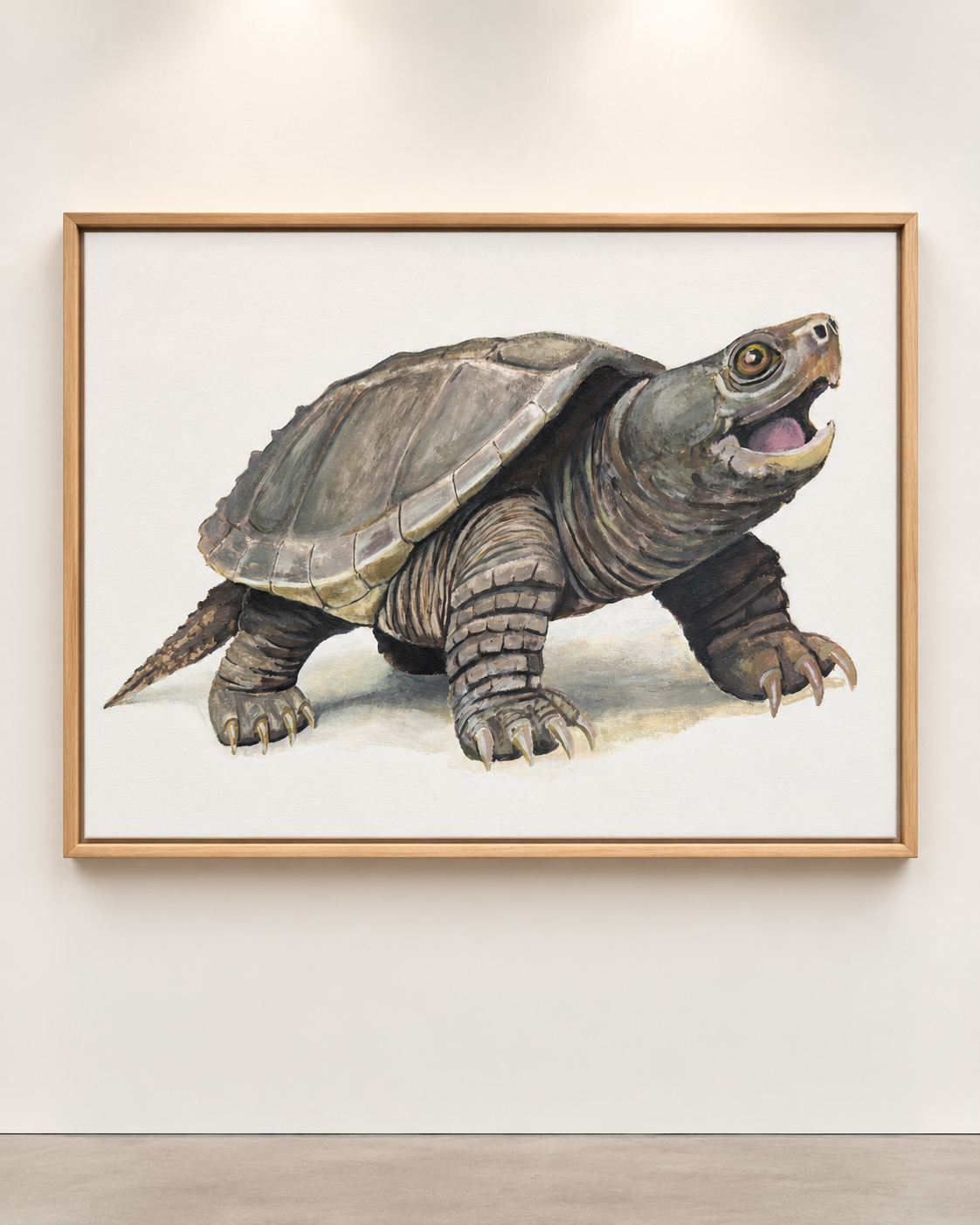 Old Soul Original 18" x 24" Framed Snapping Turtle Painting | Wildlife Art by Arco